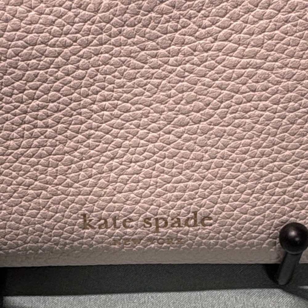 Kate Spade Staci Colorblock Small Bifold Wallet Warm Beige Brown Parchment NIB - Picture 3 of 8